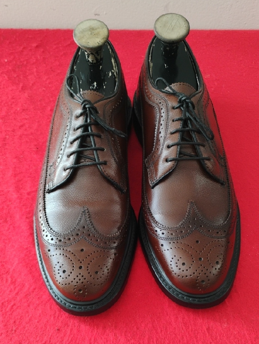 Classic Brown Leather Brogue Derby Shoes - Men's Dress Oxfords